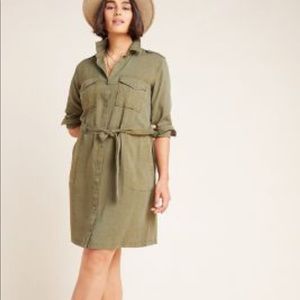 NWOT Green Cloth and Stone Anthro Button Dress S